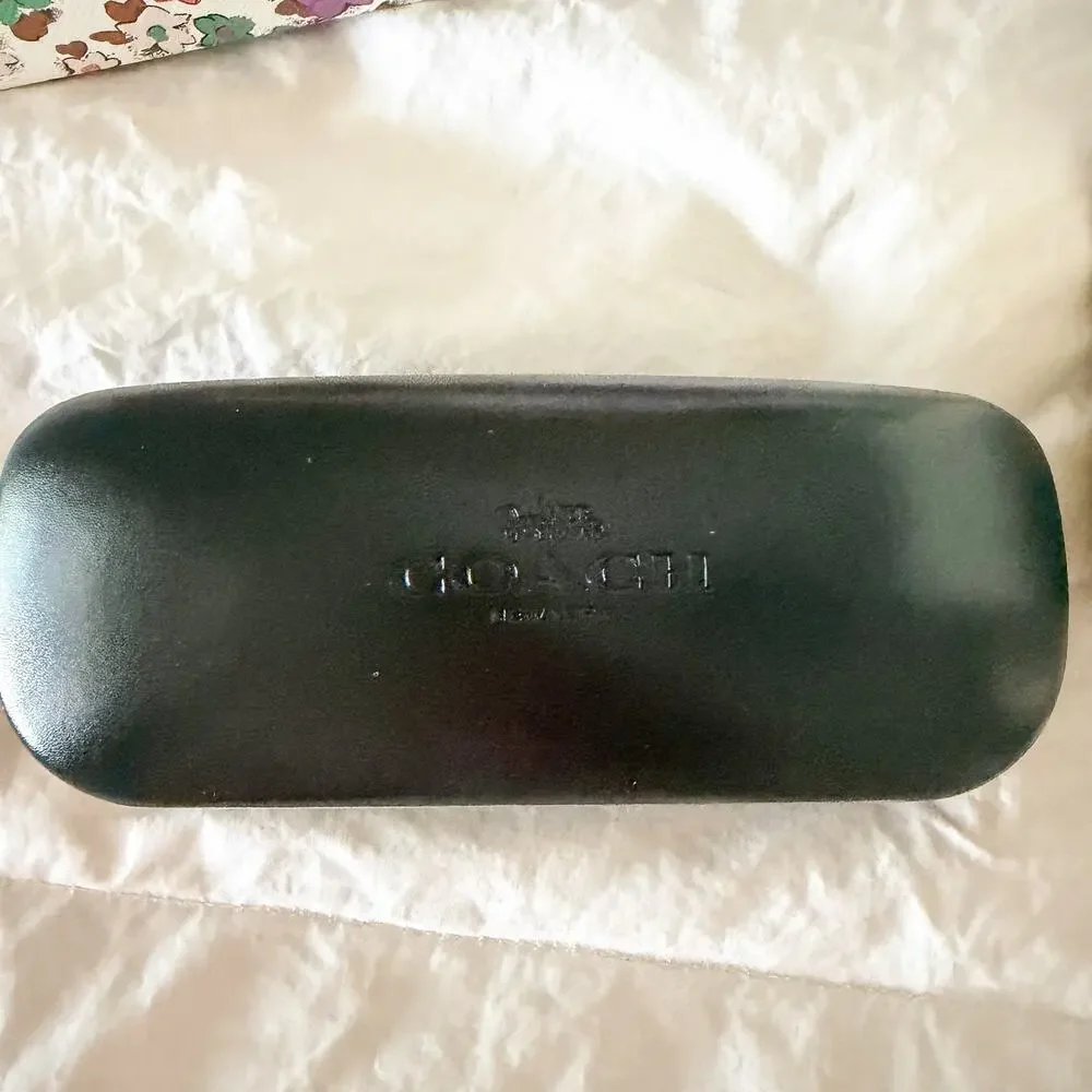 NWOT Coach Black Hard Eyeglass Sunglasses Case w/ Floral Gift Box